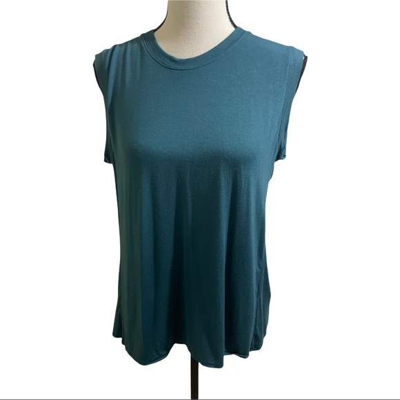 Marine Layer Tulip back Tank Top size Small blue green sleeveless. Supima - Picture 7 of 12